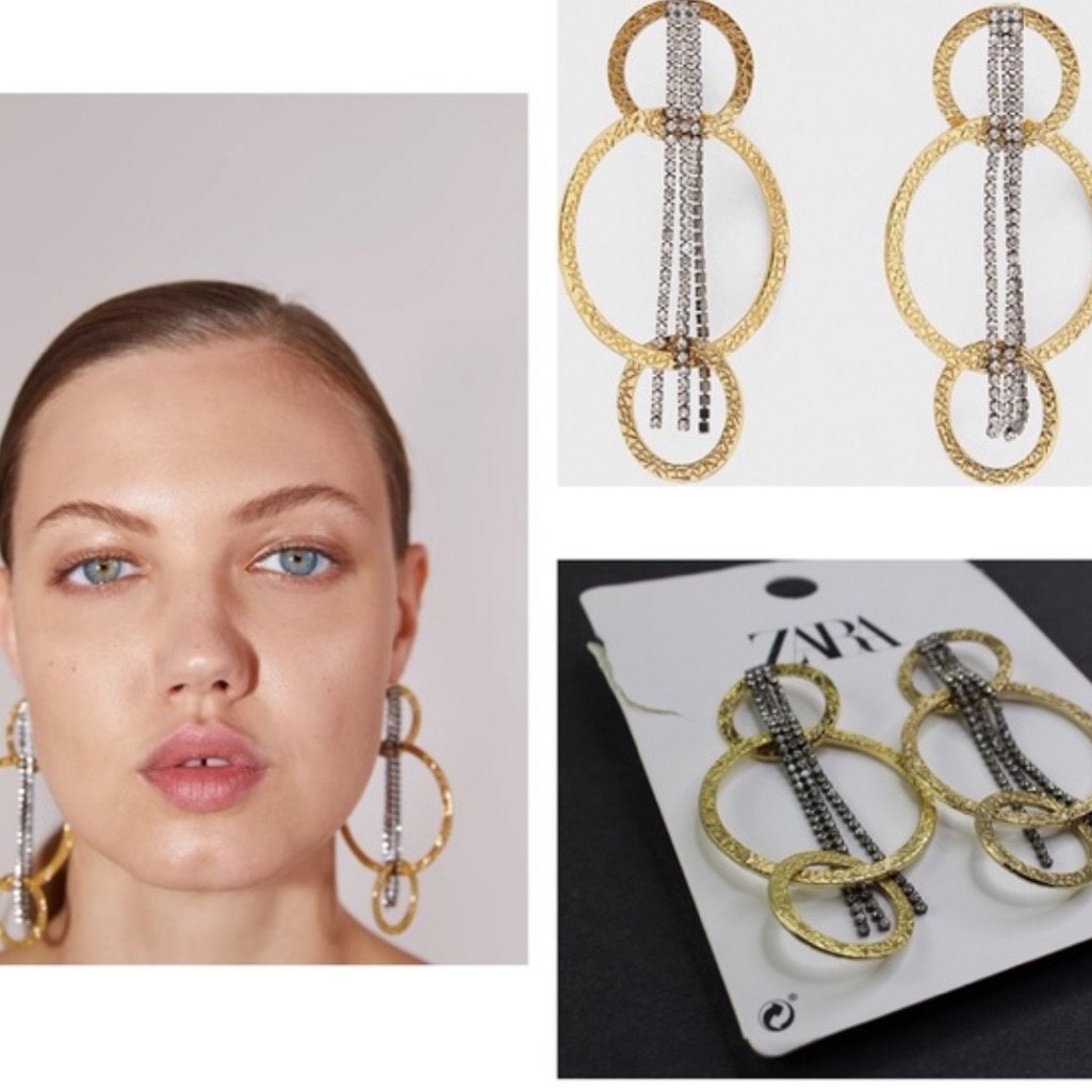 Zara Gold Tone Hammered Hoop Earrings 25$